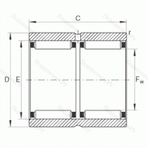 Подшипник роликовый игольчатый RNAO 20X 28X 26-ZW-ASR 1 от производителя  INA