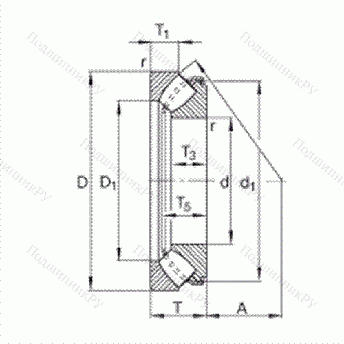 Подшипник роликовый упорно-радиальный сферический 29334-E 1