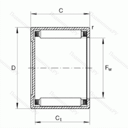 Подшипник роликовый игольчатый с одним наружным штампованным кольцом, закрытым с одной стороны BK 1512 от производителя  INA Подшипник роликовый игольчатый с одним наружным штампованным кольцом, закрытым с одной стороны BK 1512 от производителя  INA