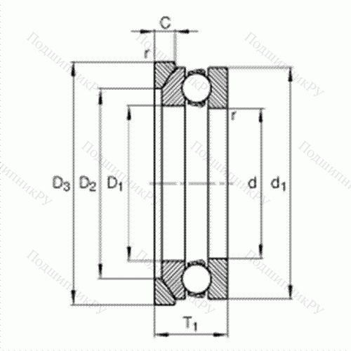 Подшипник шариковый упорный 53230-MP + U 230 от производителя  FAG